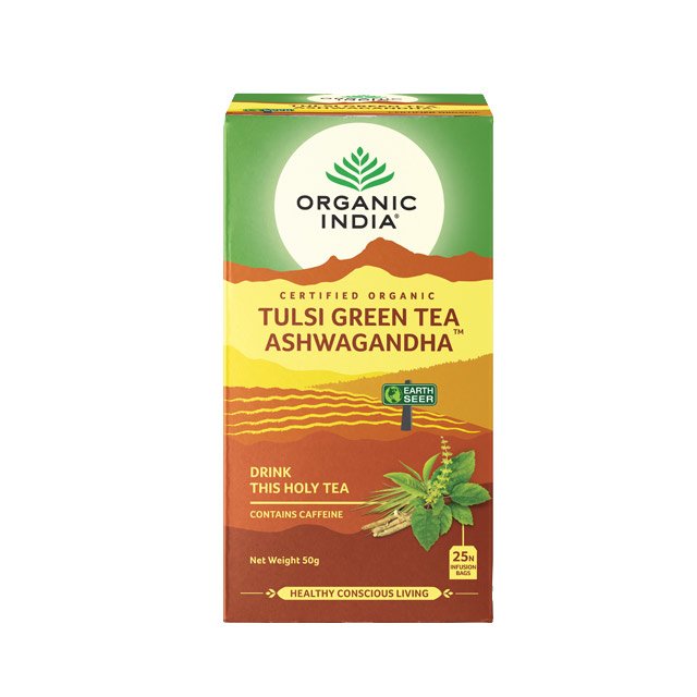 ORGANIC INDIA Zeleni čaj Tulsi Ashwagandha